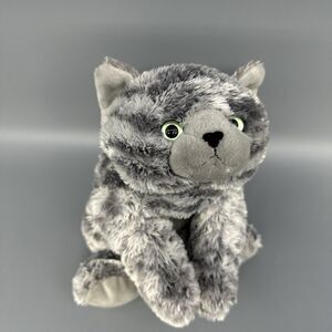 People Pals Gray Tabby Cat Kitten Green Eyes 11" Plush Stuffed Floppy Aurora